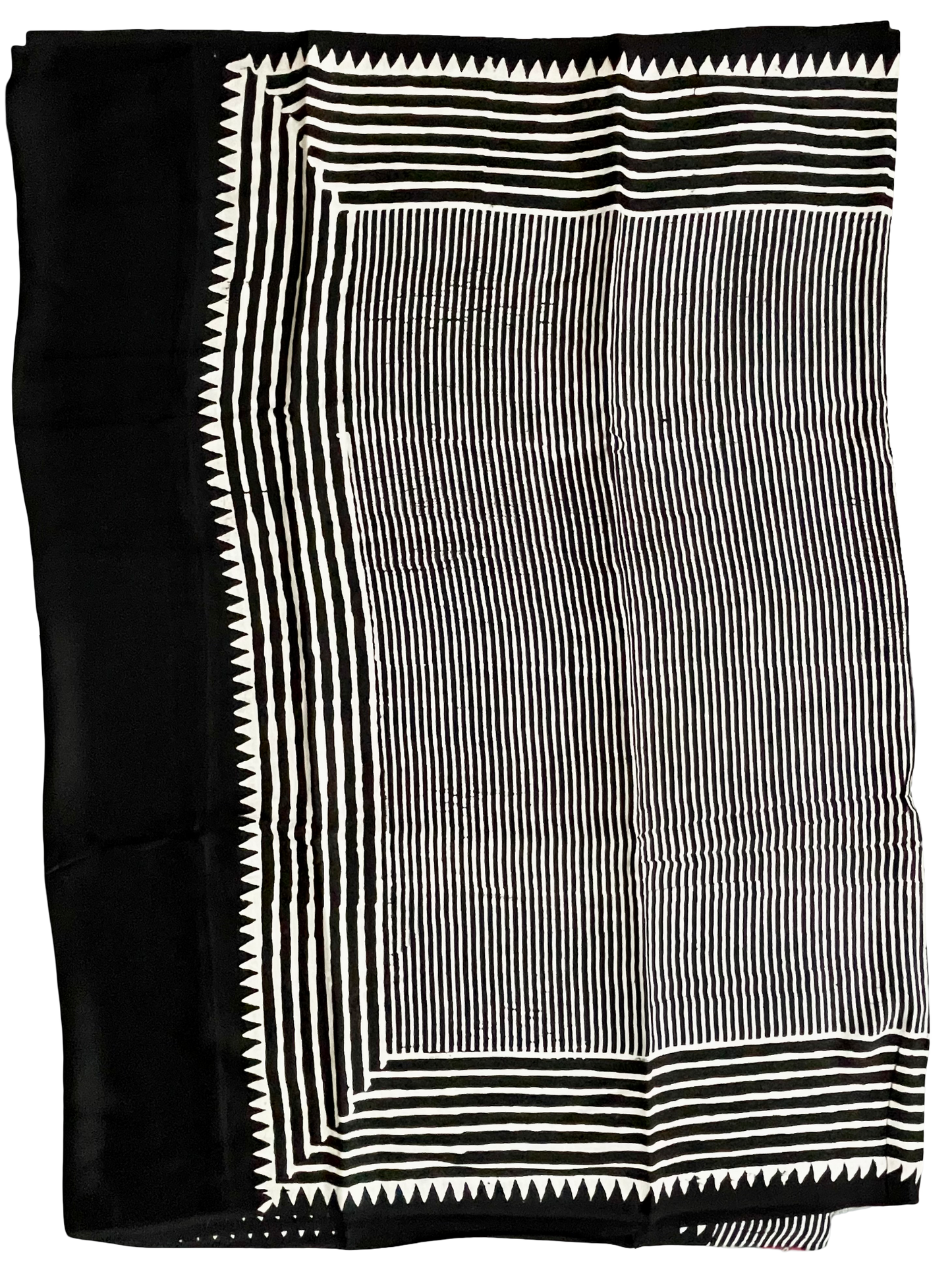 Pure Modal Silk Saree with Bagru Print – Black & White